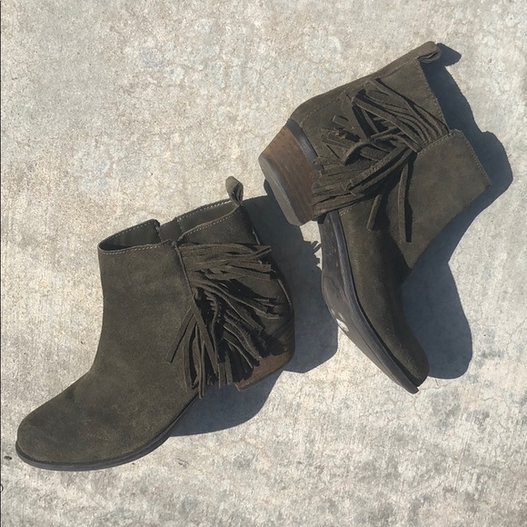 Vince Camuto Fringe Ankle Boots - Picture 2 of 5